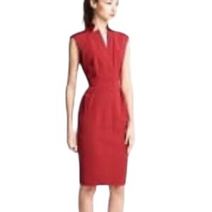 Lida Baday 🇨🇦 red sleeveless sheath cocktail dress size 14 excellent condition